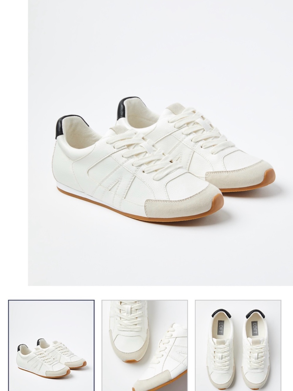 NWT LOFT White Sneakers with Black Heel Tab - New in Box